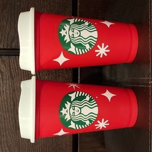 2 Starbucks Reusable Red Cup 2022 Brand New